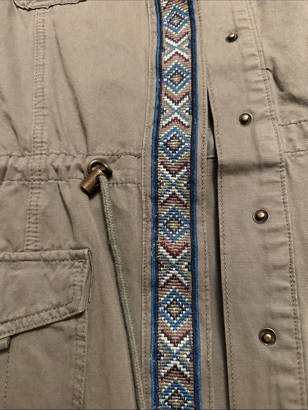 Stetson Olive Green Utility Vest with Embroidered Trim - Picture 2 of 6